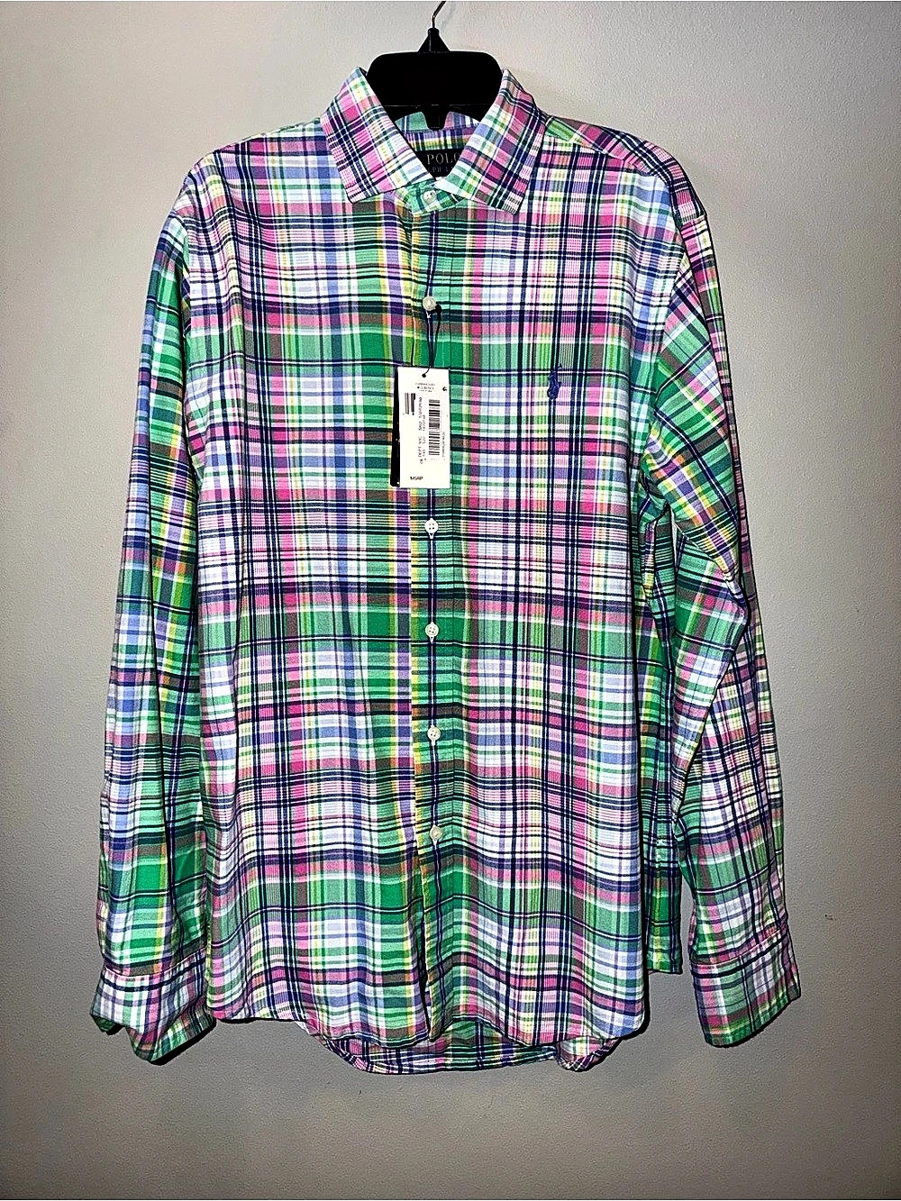 Polo Ralph Lauren Classic Fit in Green & Pink Size Small NWT preppy luxury
